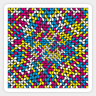 Warped Metaballs Pattern (CMYK Colour) Magnet